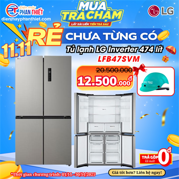 Tủ lạnh LG Inverter 474 lít Multi Door LFB47SVM Mẫu mới